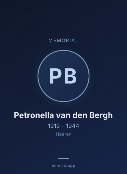 Memorial portrait of Petronella van den Bergh