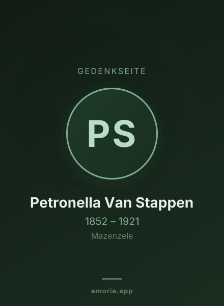 Gedenkportrait von Petronella Van Stappen