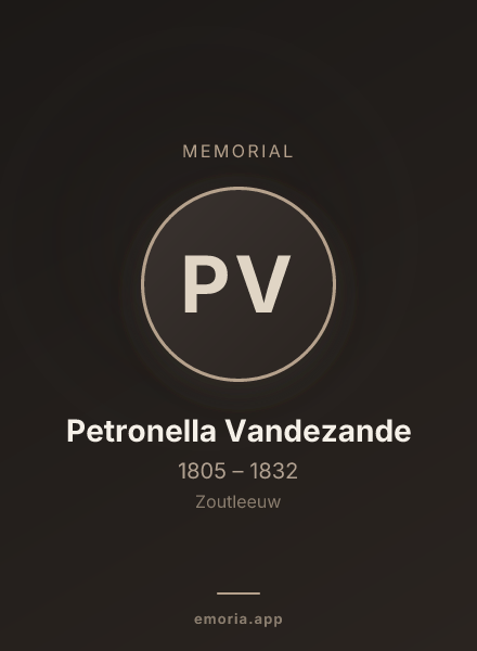 Memorial portrait of Petronella Vandezande