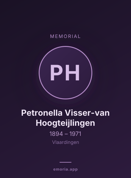 Memorial portrait of Petronella Visser-van Hoogteijlingen