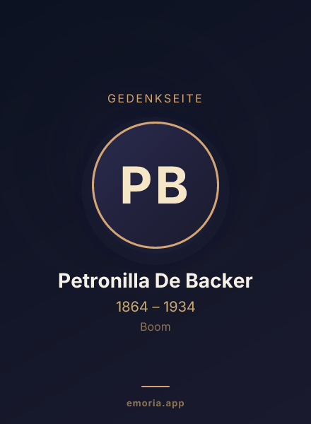 Gedenkportrait von Petronilla De Backer