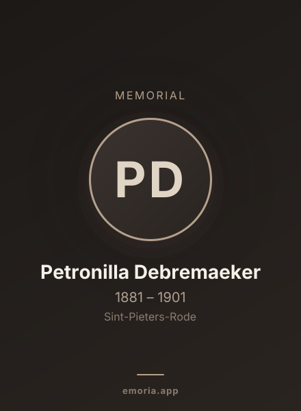 Memorial portrait of Petronilla Debremaeker