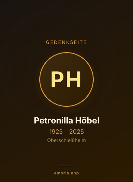 Gedenkportrait von Petronilla Höbel