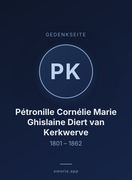 Gedenkportrait von Pétronille Cornélie Marie Ghislaine Diert van Kerkwerve