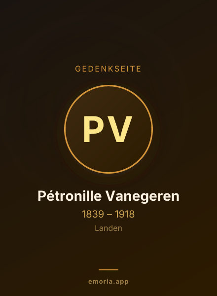 Gedenkportrait von Pétronille Vanegeren