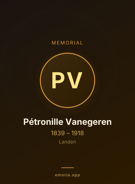 Memorial portrait of Pétronille Vanegeren