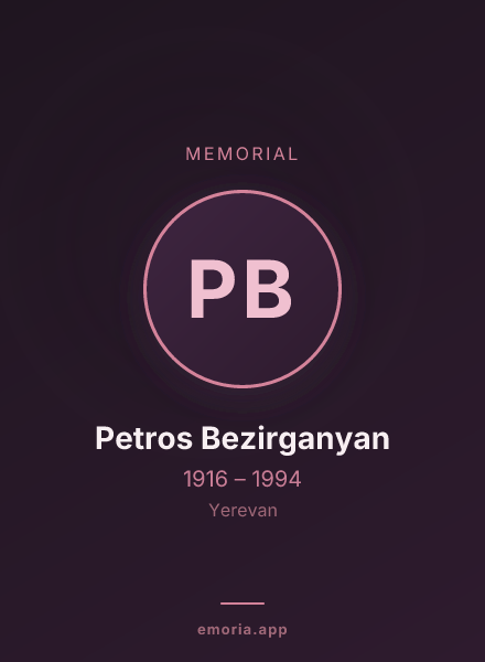 Memorial portrait of Petros Bezirganyan