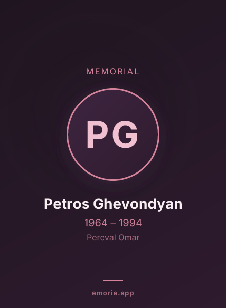Memorial portrait of Petros Ghevondyan