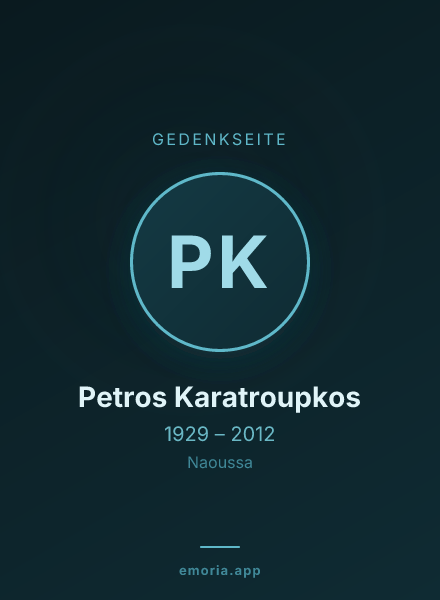 Gedenkportrait von Petros Karatroupkos