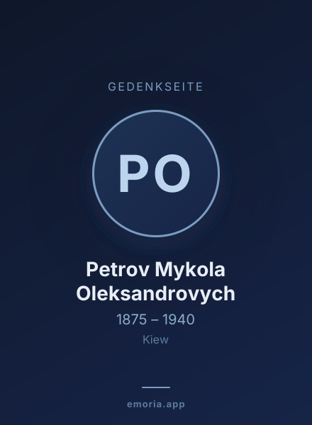 Gedenkportrait von Petrov Mykola Oleksandrovych