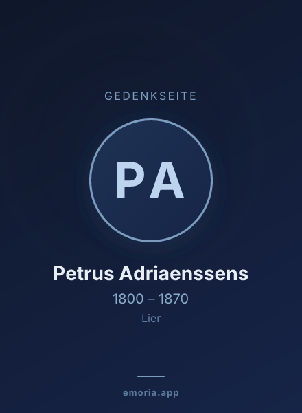 Gedenkportrait von Petrus Adriaenssens