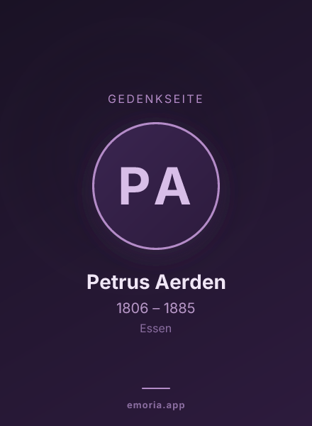 Gedenkportrait von Petrus Aerden