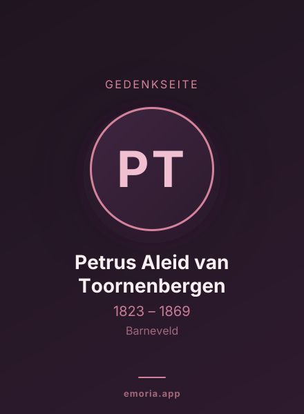 Gedenkportrait von Petrus Aleid van Toornenbergen