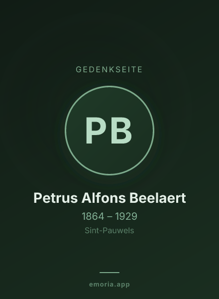 Gedenkportrait von Petrus Alfons Beelaert