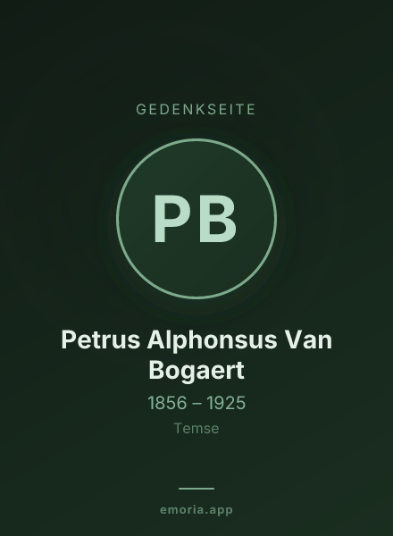 Gedenkportrait von Petrus Alphonsus Van Bogaert