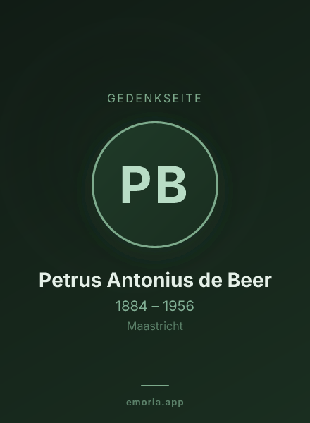 Gedenkportrait von Petrus Antonius de Beer