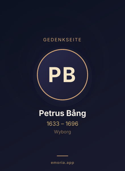 Gedenkportrait von Petrus Bång