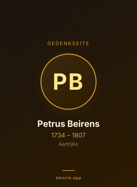 Gedenkportrait von Petrus Beirens