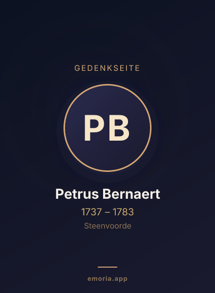 Gedenkportrait von Petrus Bernaert