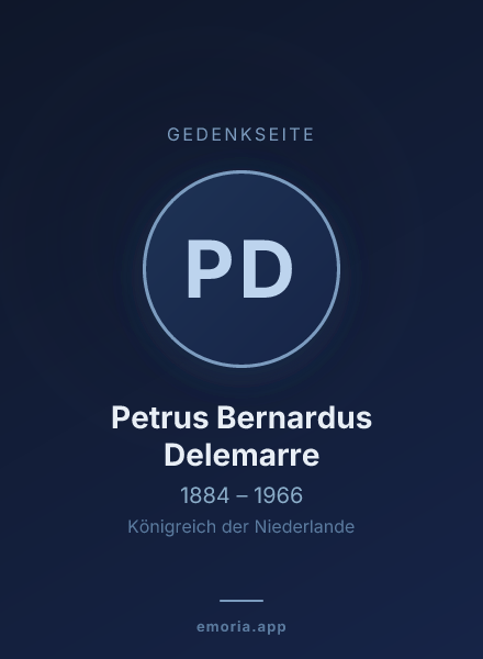 Gedenkportrait von Petrus Bernardus Delemarre