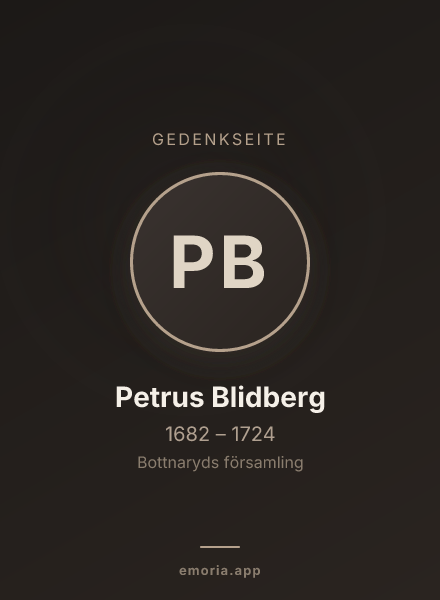 Gedenkportrait von Petrus Blidberg