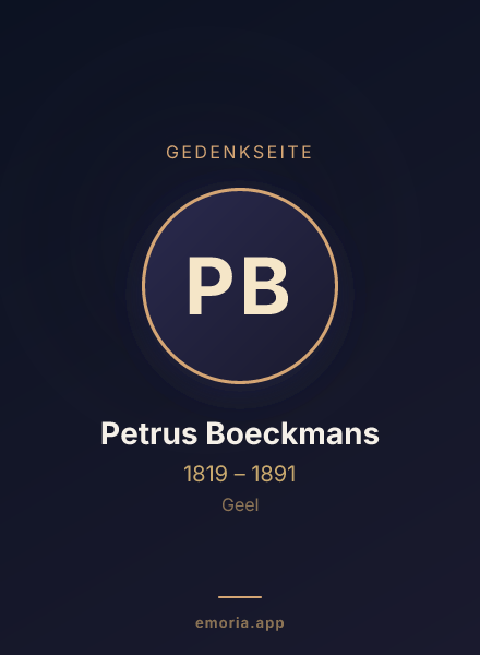 Gedenkportrait von Petrus Boeckmans