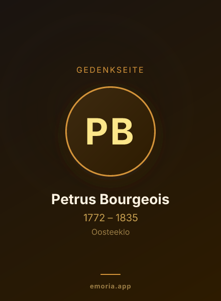 Gedenkportrait von Petrus Bourgeois