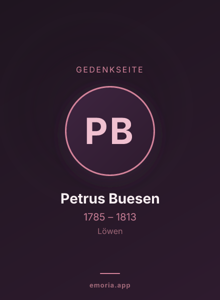 Gedenkportrait von Petrus Buesen