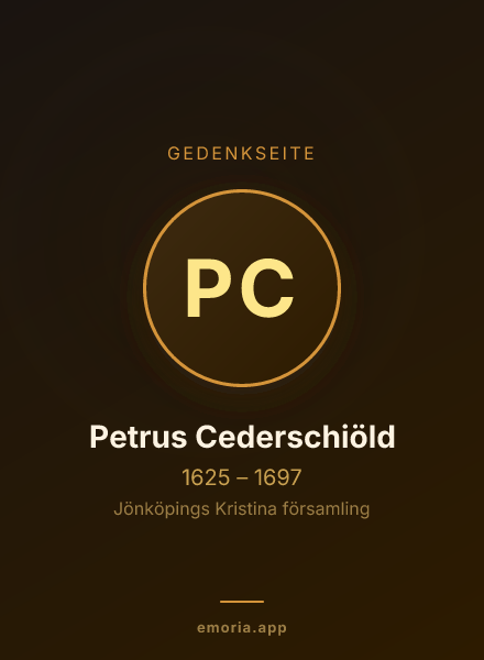 Gedenkportrait von Petrus Cederschiöld