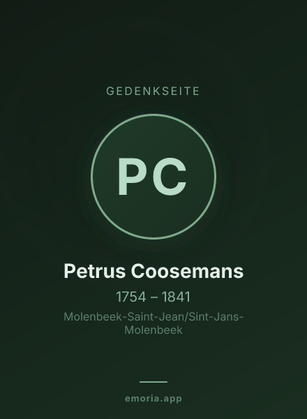 Gedenkportrait von Petrus Coosemans