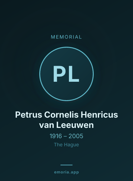 Memorial portrait of Petrus Cornelis Henricus van Leeuwen