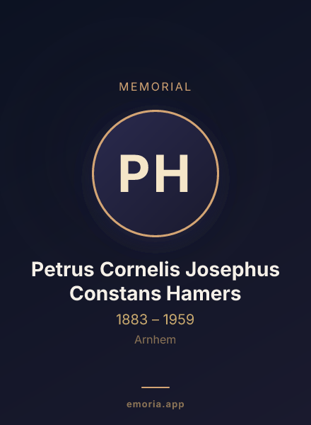 Memorial portrait of Petrus Cornelis Josephus Constans Hamers