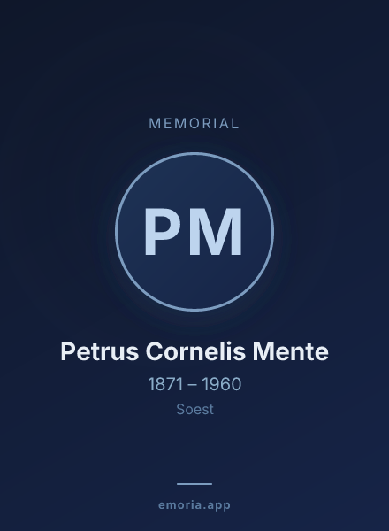 Memorial portrait of Petrus Cornelis Mente