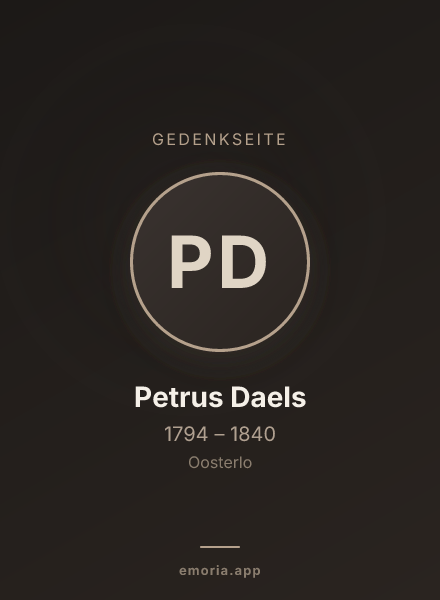 Gedenkportrait von Petrus Daels