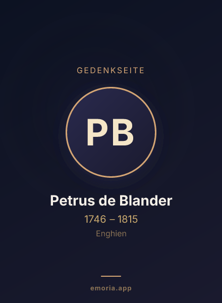 Gedenkportrait von Petrus de Blander