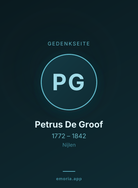 Gedenkportrait von Petrus De Groof