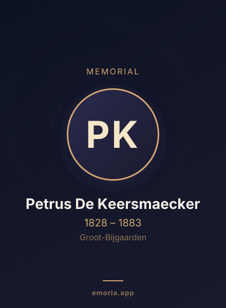 Memorial portrait of Petrus De Keersmaecker
