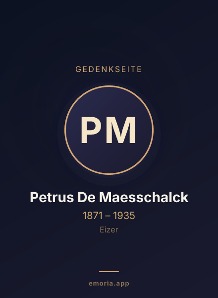 Gedenkportrait von Petrus De Maesschalck