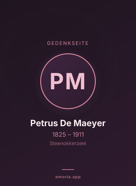 Gedenkportrait von Petrus De Maeyer