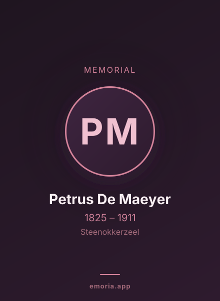 Memorial portrait of Petrus De Maeyer