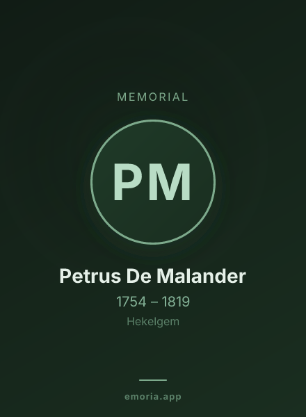 Memorial portrait of Petrus De Malander
