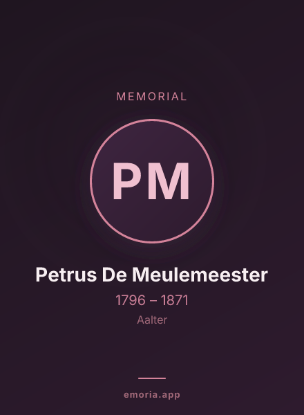 Memorial portrait of Petrus De Meulemeester