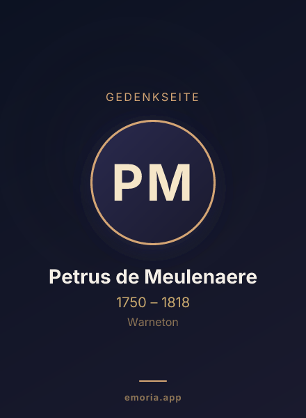 Gedenkportrait von Petrus de Meulenaere