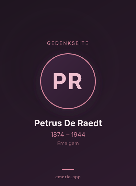 Gedenkportrait von Petrus De Raedt