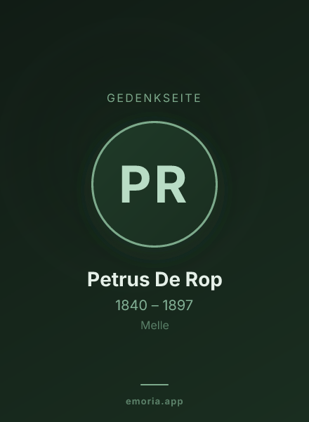 Gedenkportrait von Petrus De Rop