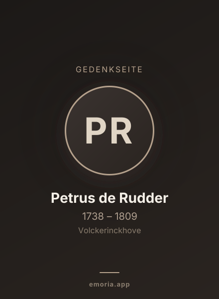 Gedenkportrait von Petrus de Rudder
