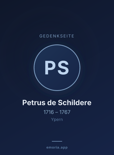 Gedenkportrait von Petrus de Schildere