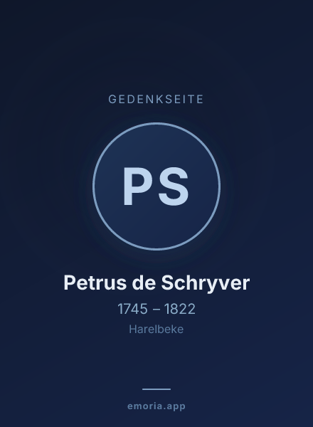Gedenkportrait von Petrus de Schryver