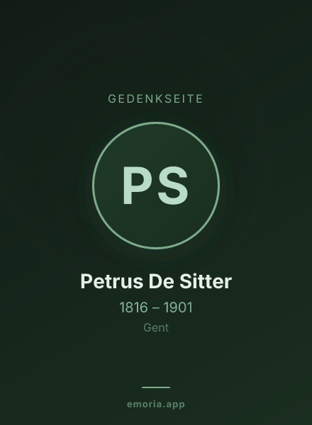 Gedenkportrait von Petrus De Sitter
