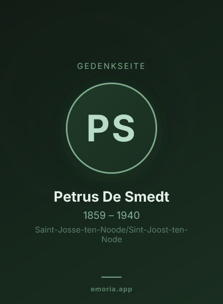 Gedenkportrait von Petrus De Smedt
